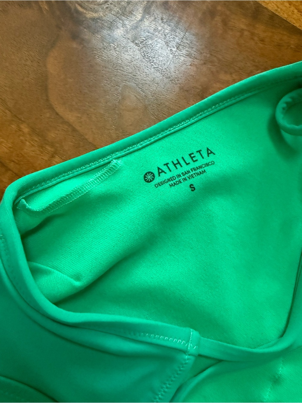 Athleta Women’s Green High Neck Halter Tankini Top Tie Back UPF 50 Size Small - Picture 4 of 4